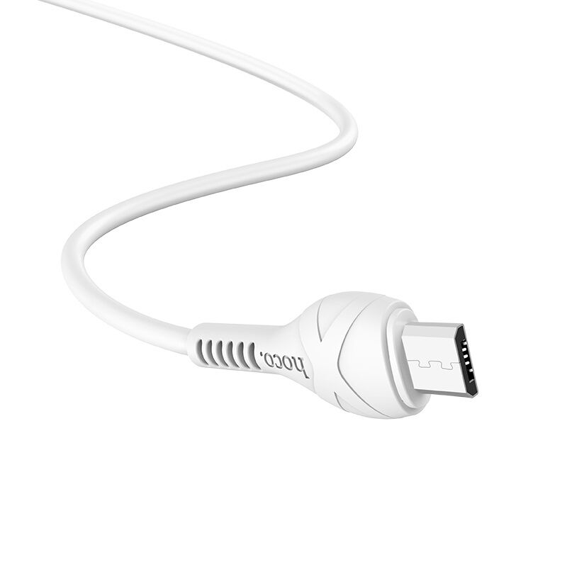 USB кабель для зарядки micro USB "Hoco" X37 силиконовый, белый 2,4A, 1м 2