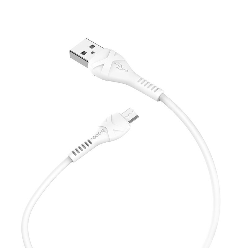 USB кабель для зарядки micro USB "Hoco" X37 силиконовый, белый 2,4A, 1м 3