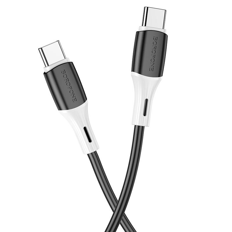USB кабель шт.Type-C - шт.Type-C 1м, 3,0A 60W силиконовый, чёрный BX79 Borofone 1