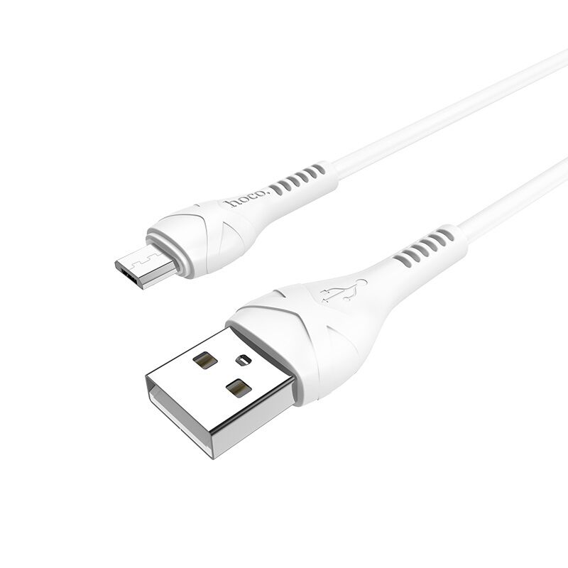 USB кабель для зарядки micro USB "Hoco" X37 силиконовый, белый 2,4A, 1м 4