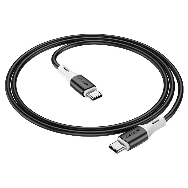 USB кабель шт.Type-C - шт.Type-C 1м, 3,0A 60W силиконовый, чёрный BX79 Borofone 2