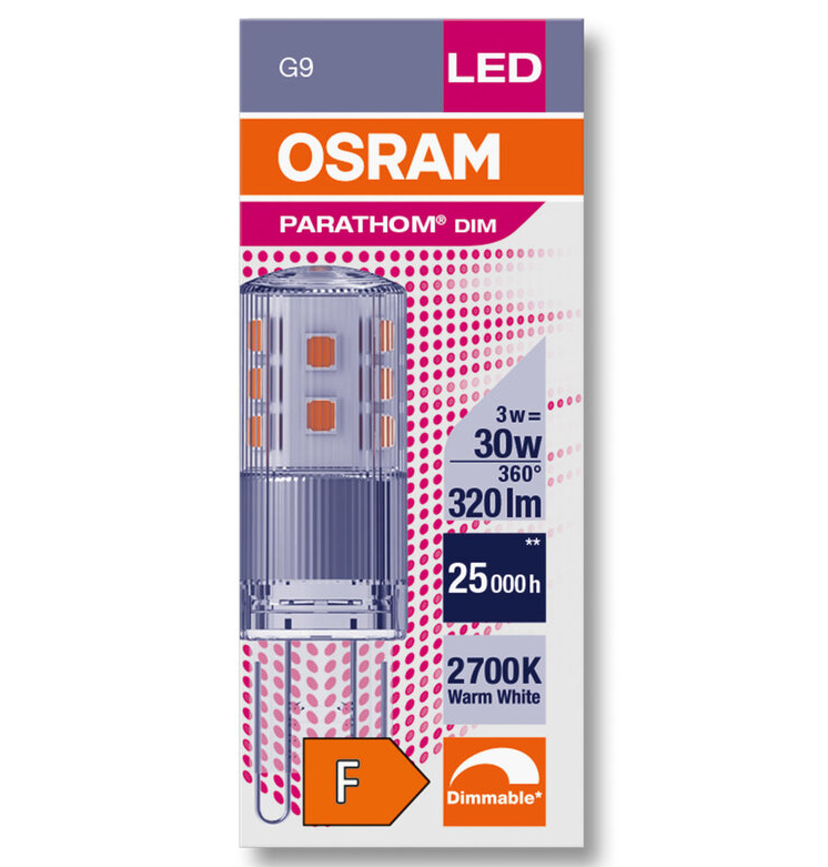 OSRAM PARATHOM DIM Special PIN CL 30 dim 3W/827 G9