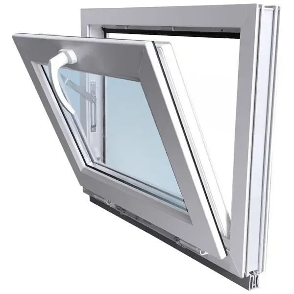 Окно ПВХ Deceuninck Форвард одностворчатое 75х50см с наклоном внутрь двухкамерный стеклопакет