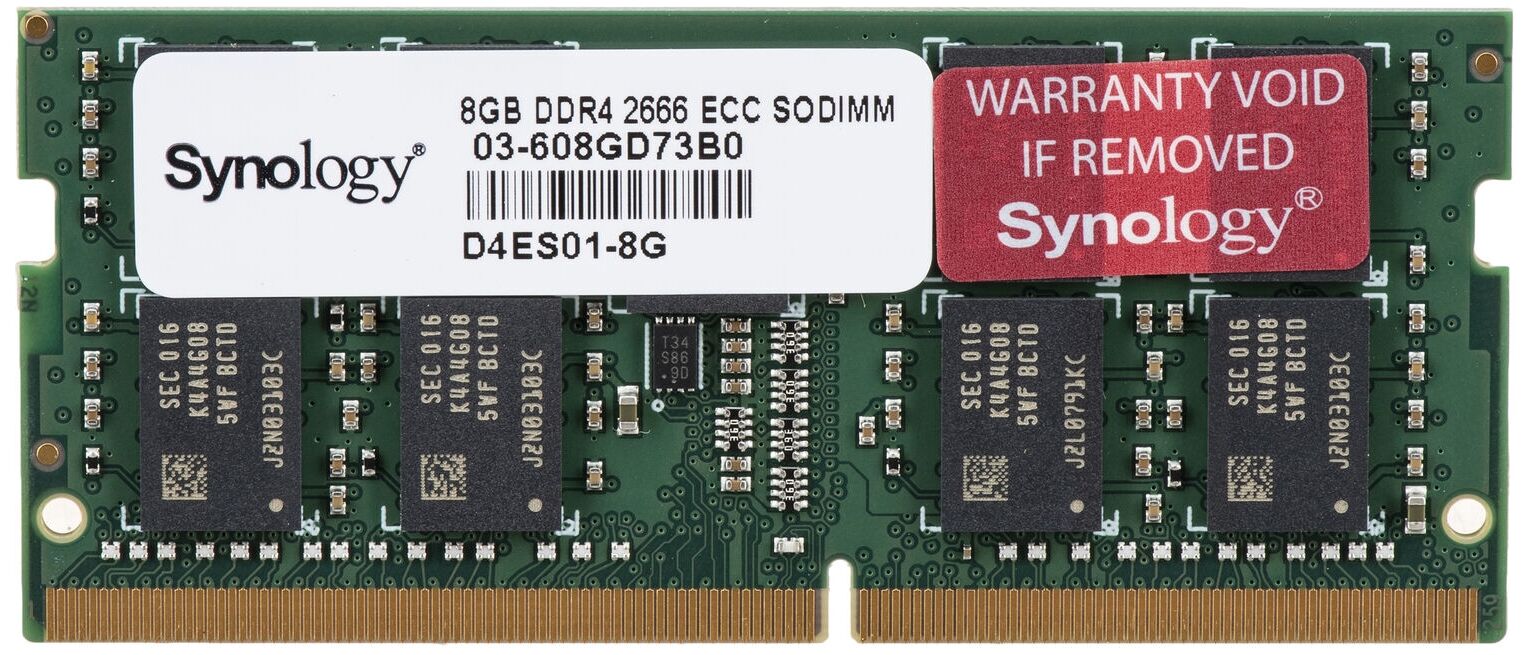 Оперативная память Synology Synology D4ES01-8G/8GB / PC4-21300 DDR4 UDIMM-2666MHz SO-DIMM/в комплекте 1 модуль