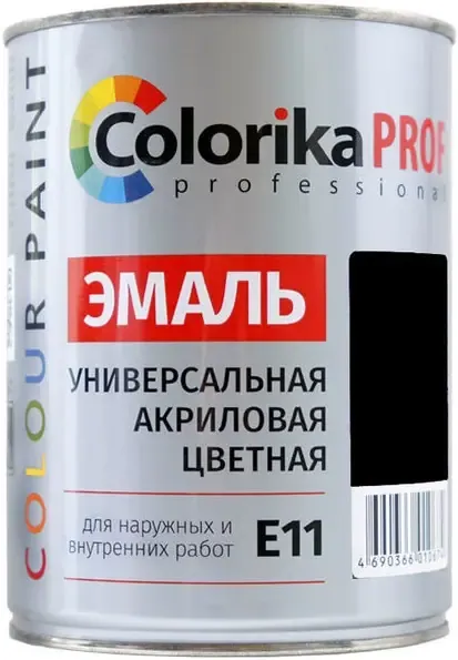 Эмаль универсальная акриловая Colorika Prof Color Paint 900 мл черная