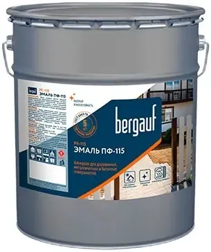 Эмаль для деревянных металлических и бетонных поверхностей Bergauf ПФ 115 25 кг ярко голубая