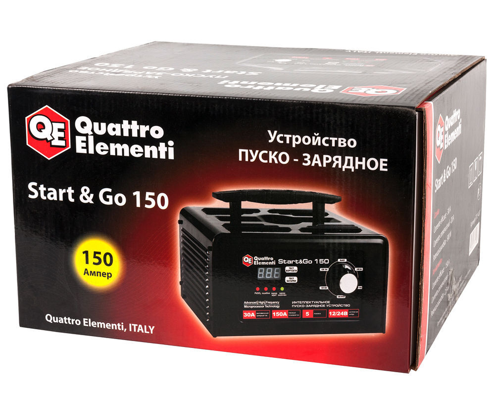 Пуско-зарядное устройство QUATTRO ELEMENTI Start&Go 150 (12 / 24 Вольт, заряд до 30А, пуск до 150А) 6