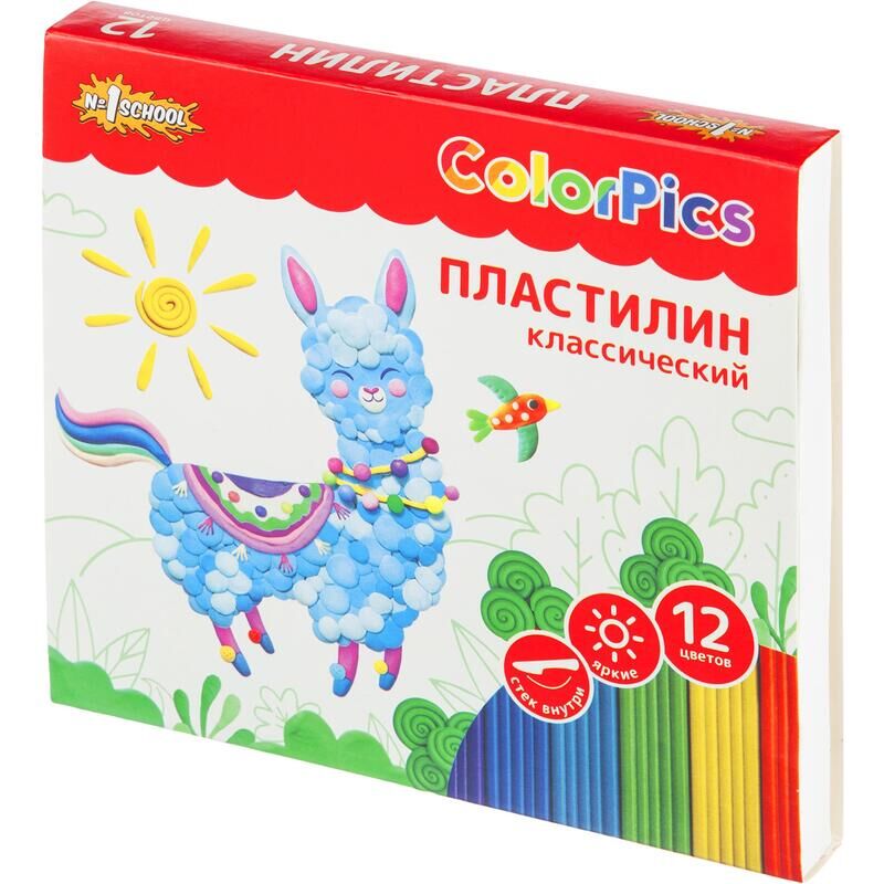 Пластилин Комус Класс (№1 School) ColorPics 12 цветов 240 г