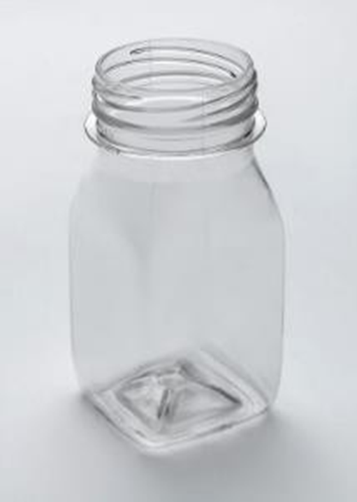 Бутылка пластиковая 0,1 л прозрачная Квадратная 14 г