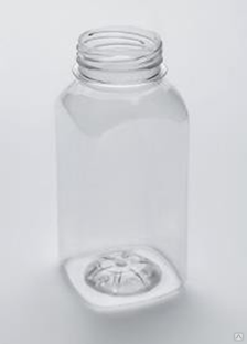 Бутылка пластиковая 0,25 л прозрачная Квадратная 17 г 