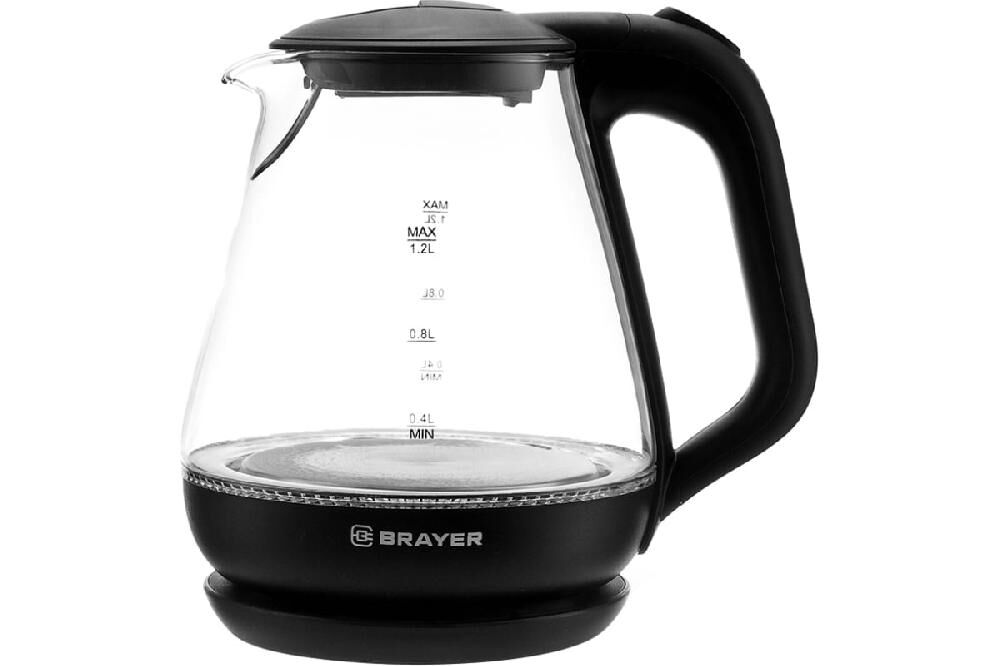Чайник BRAYER BR-1063-BR 1,2л.1630Вт. стекло. /12/