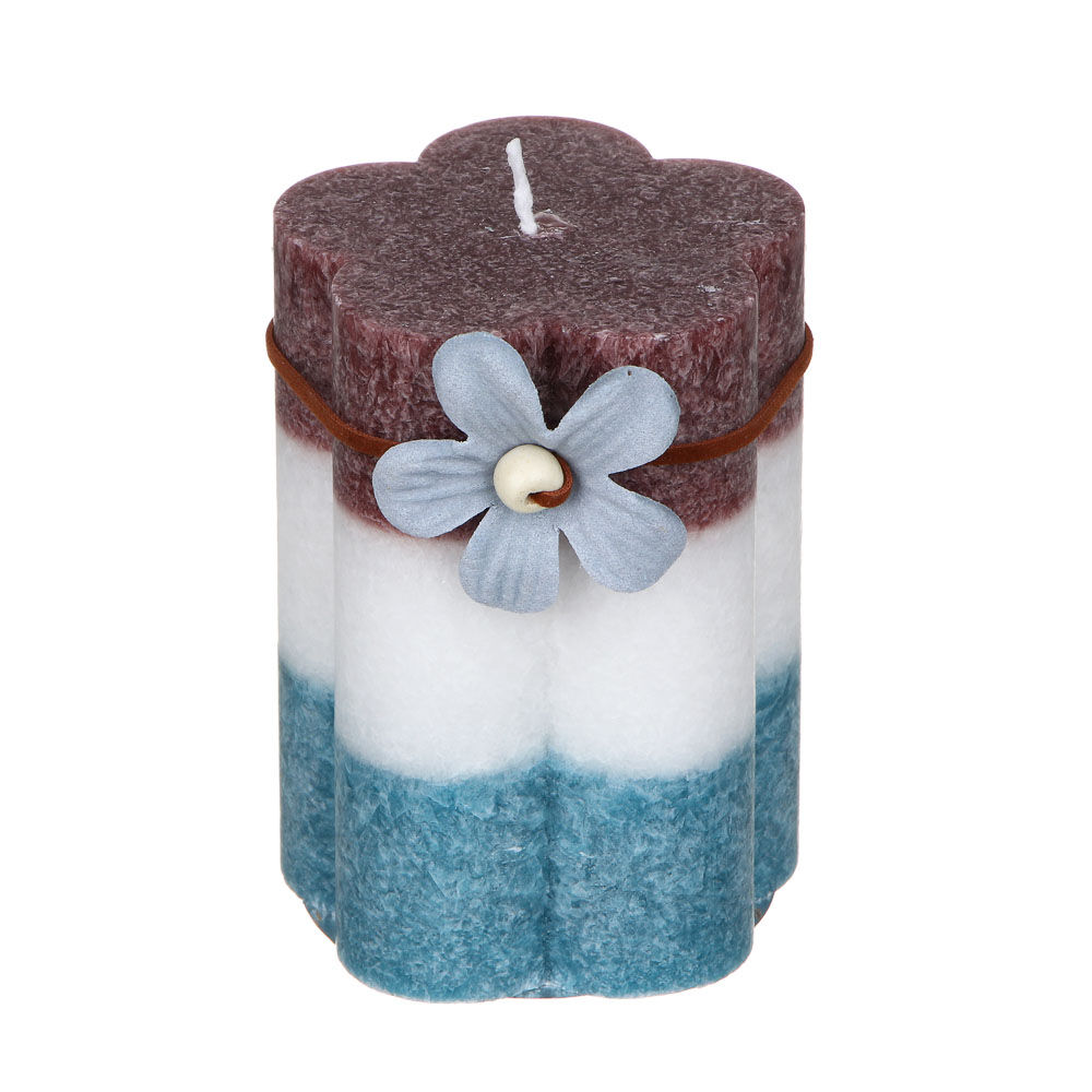 LADECOR Свеча ароматическая, в форме цветка, парафин, с декором, 7х10,5 см, аромат - мята 7