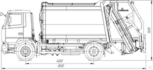КО-427-37П NEW на шасси МАЗ-5340С2-585-013 мусоровоз,задняя загрузка, портал 16м3 