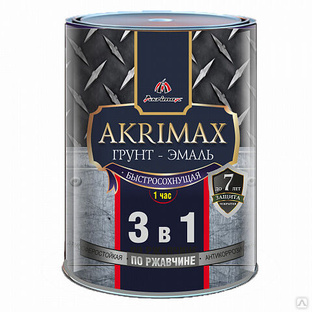 Грунт-эмаль 3в1 быстросохнущая матовая "AKRIMAX-PREMIUM" шоколадная 25кг 