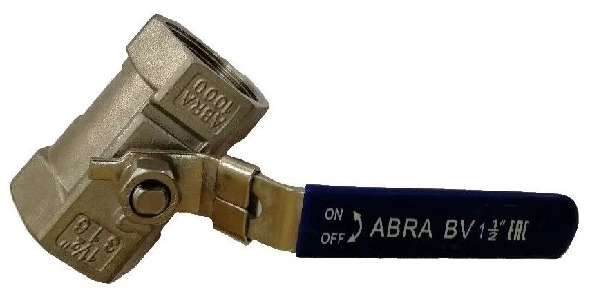 Кран ABRA нержавеющий AISI 316 Ду65 (2 1/2") Ру40 ВР (ВН) муфтовый полнопроходной