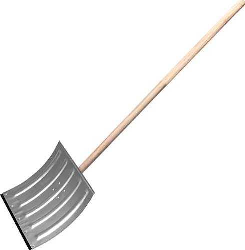 Лопата для уборки снега Сибртех стальная оцинкованная, 420х370х1370 мм, деревянный черенок (61680) стальная оцинкованная