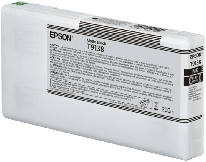 Картридж для печати Epson Картридж Epson T9138 C13T913800 вид печати струйный, цвет Черный матовый, емкость