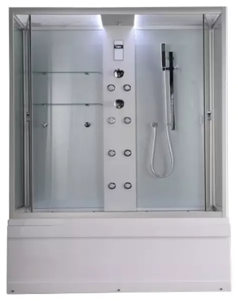 Душевой бокс «Timo» Lux TL-1505 148/82 с ванной прозрачный/белый с гидромассажем и электрикой